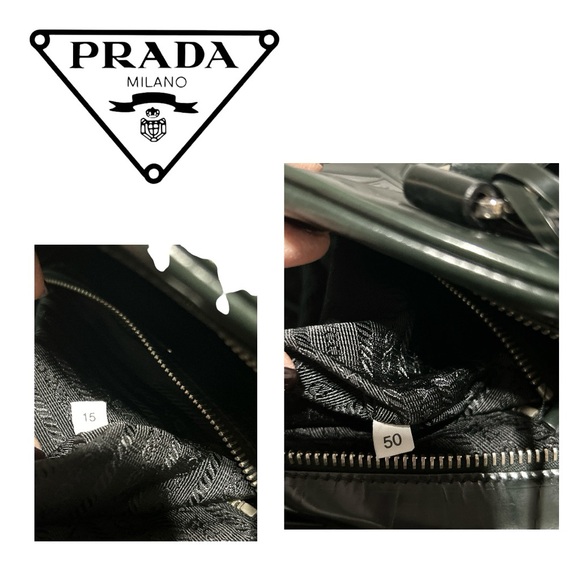 Prada Dark Green Spazalotta Print Bowling Bag - Picture 10 of 11
